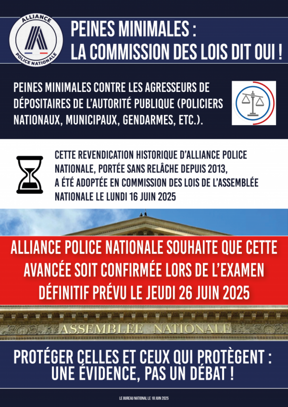 PEINES MINIMALES : LA COMMISSION DES LOIS DIT OUI !