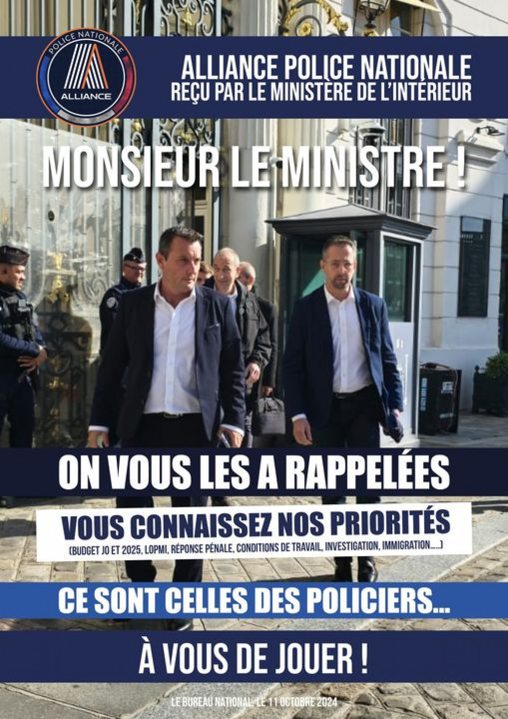 Alliance police nationalee reçu par le ministre de l'intérieur