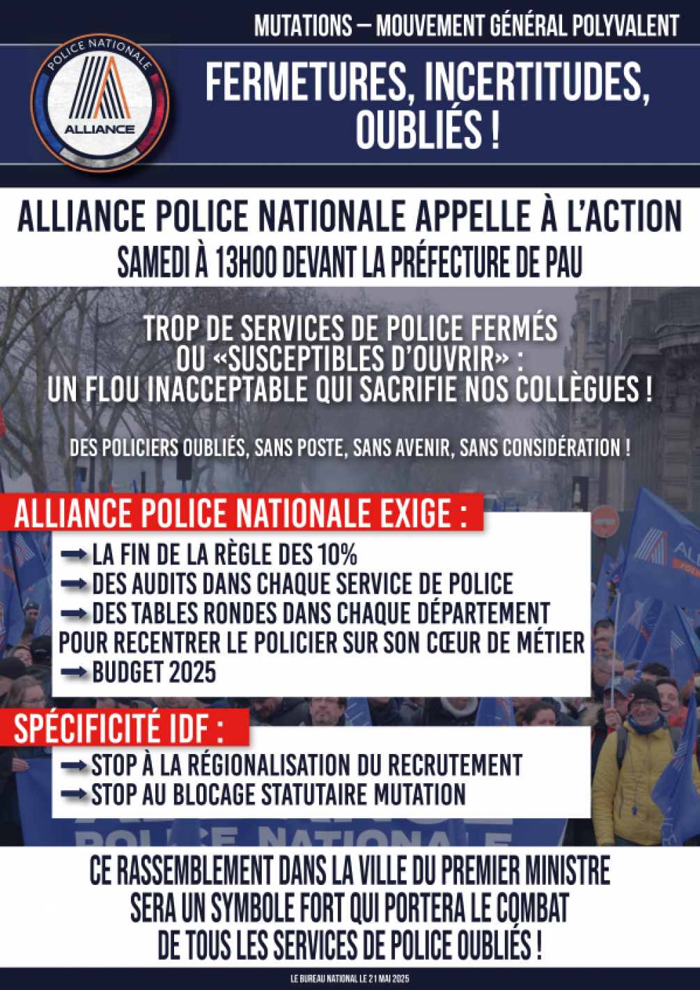 RASSEMBLEMENT  SAMEDI À 13H00 DEVANT LA PRÉFECTURE DE PAU